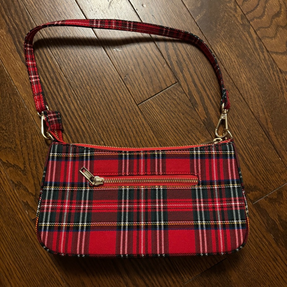 John Galt Plaid Red Shoulder Bag